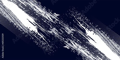 Fotografie, Obraz Dots halftone white and blue color pattern gradient grunge texture background