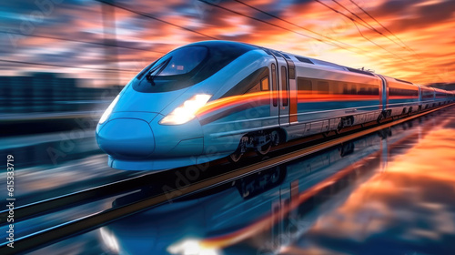 High speed train. Generative AI