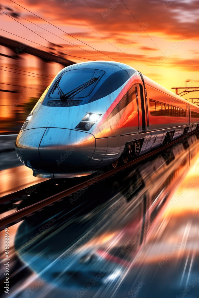 High speed train. Generative AI