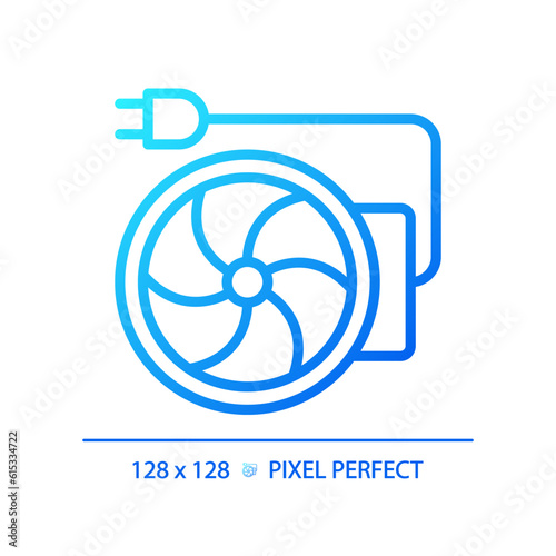 Inline duct fan gradient linear vector icon. Ventilation equipment. Electric appliance. Heating and cooling. Thin line color symbol. Modern style pictogram. Vector isolated outline drawing