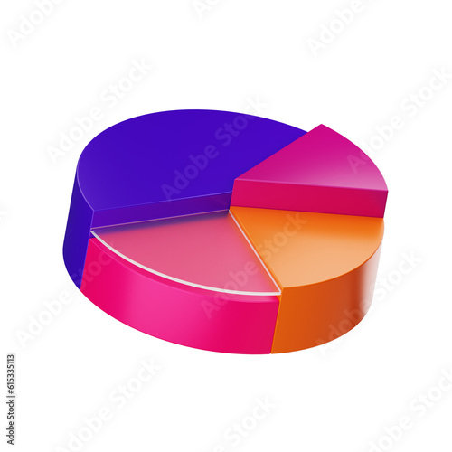 Charty - 3D Statistics, Charts, Diagram, Data Collection, Bar Diagrams Pie Chart Line Chart Types 3D Icon photo