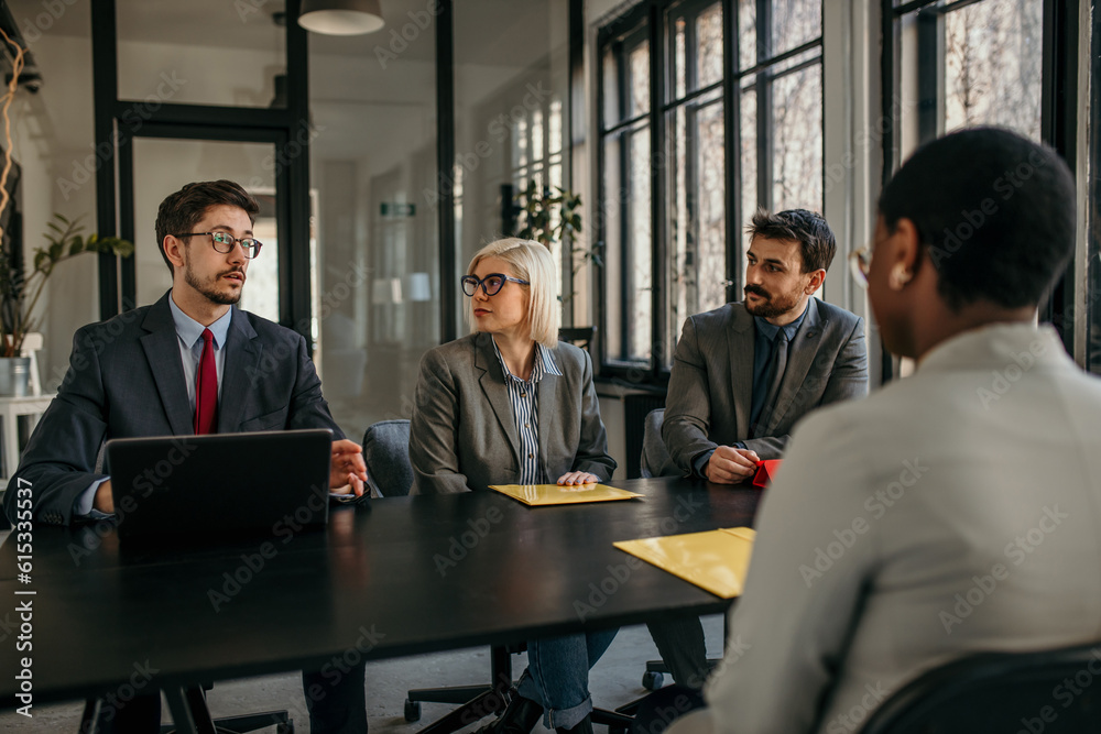 Human resource team having a job interview with their candidate Human resource team having a job interview with their candidate