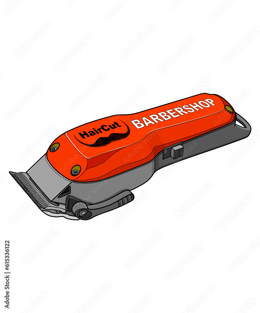 Naklejka premium Mustache color pattern clippers cut background.