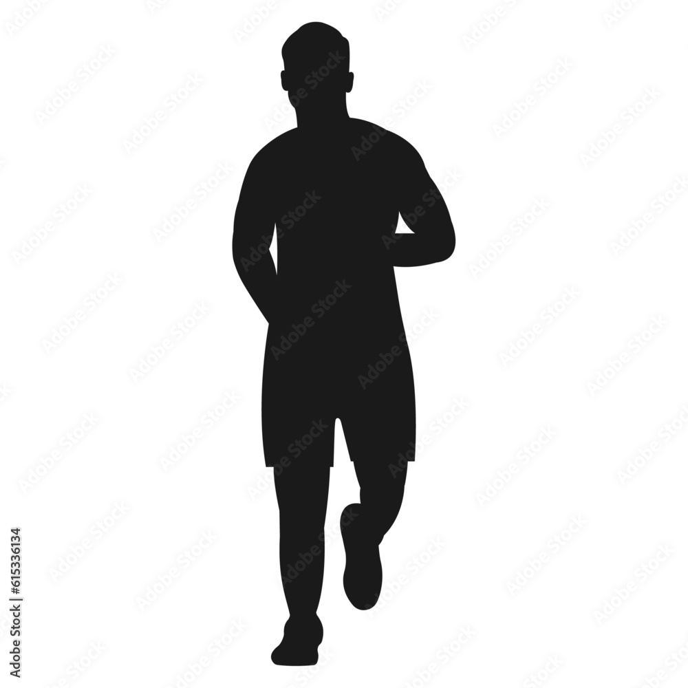 Silhouette of a running man. Marathon, Olympics, healthy lifestyle. Vector isolated on white background