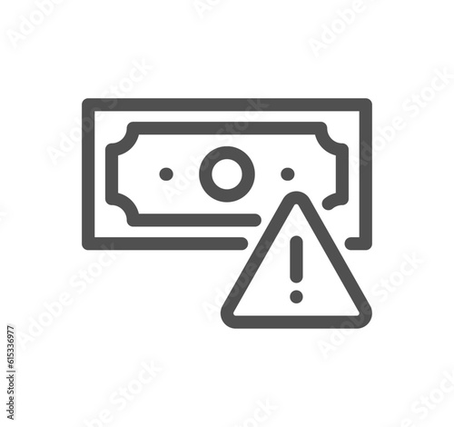 Financial crime related icon outline and linear vector.