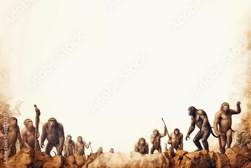 Billede på lærred Evolution mockup background. Generate Ai