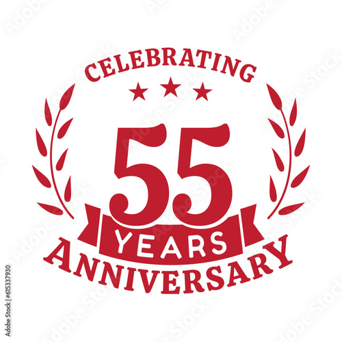 55th anniversary celebration design template. 55 years vector and illustration. photo