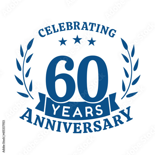 60th anniversary celebration design template. 60 years vector and illustration.