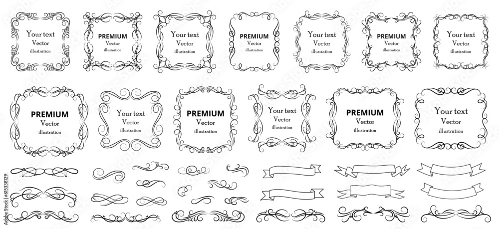 Calligraphic design elements . Calligraphic design elements .