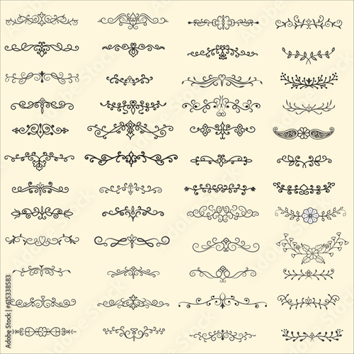 Wallpaper Mural Vector illustration graphic elements for design, Swirl elements decorative illustration Torontodigital.ca