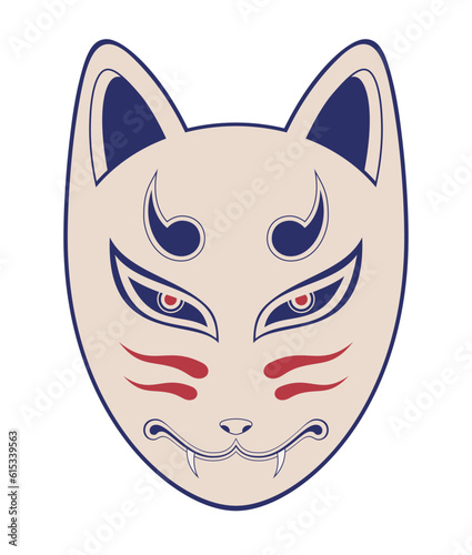 Kitsune fox mask vector ill...