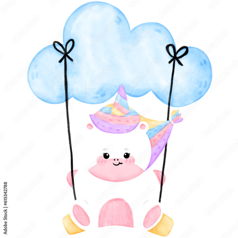 Obraz premium Cute Chubby Unicorn, Fat Unicorn
