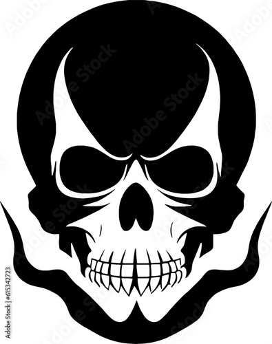 skull bones skeleton logo simple black  tattoo