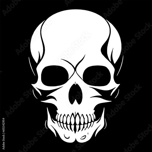 skull bones skeleton logo simple black  tattoo