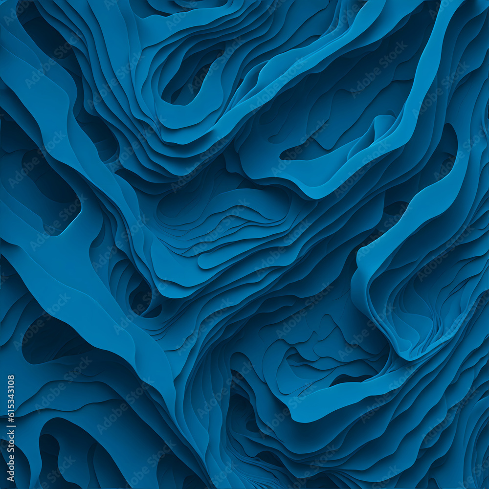 topographic 3d wave paper cut abstract dark blue background topographic 3d wave paper cut abstract dark blue background