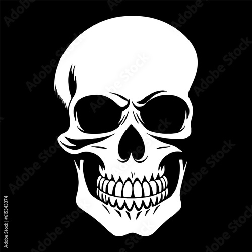 skull bones skeleton logo simple black tattoo