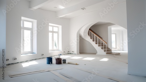 Home refurbishment project. Improving and renovating a living space to enhance its aesthetic appeal, functionality, and overall value. Generative AI photo