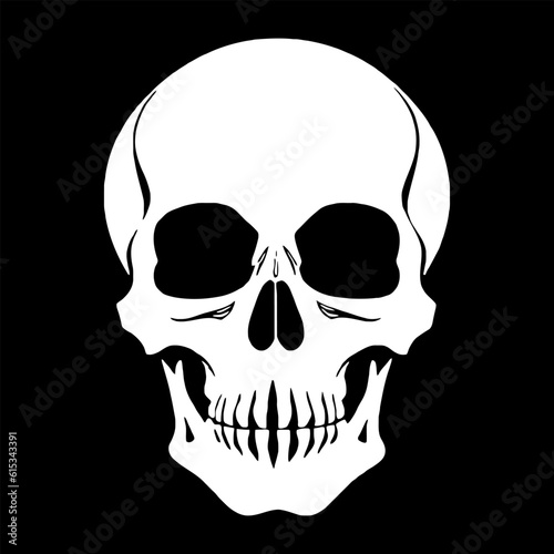 skull bones skeleton logo simple black  tattoo