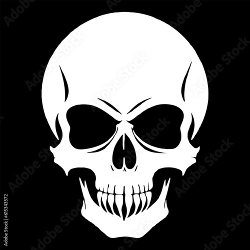 skull bones skeleton logo simple black  tattoo