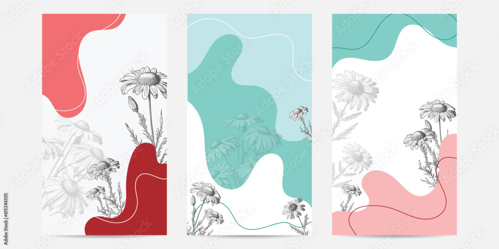 Vector hello summer background with plants summer spring floral flower colourful colorful social media template