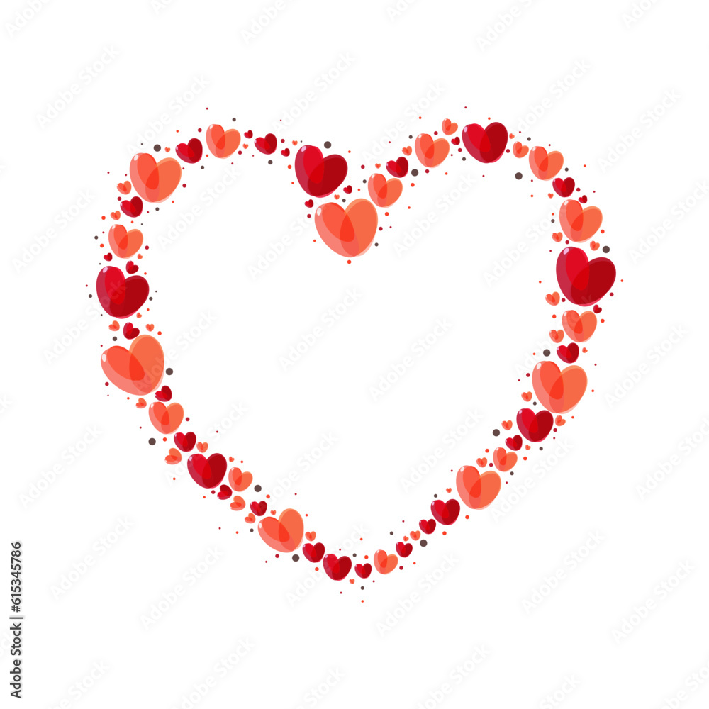 A heart of little red hearts and dots. Love. Valentine's Day. A heart of little red hearts and dots. Love. Valentine's Day.