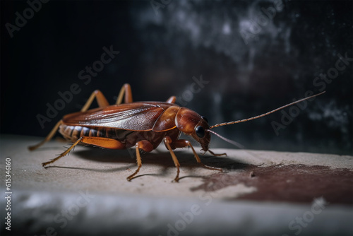 Generative AI. a cockroach on the floor © imur