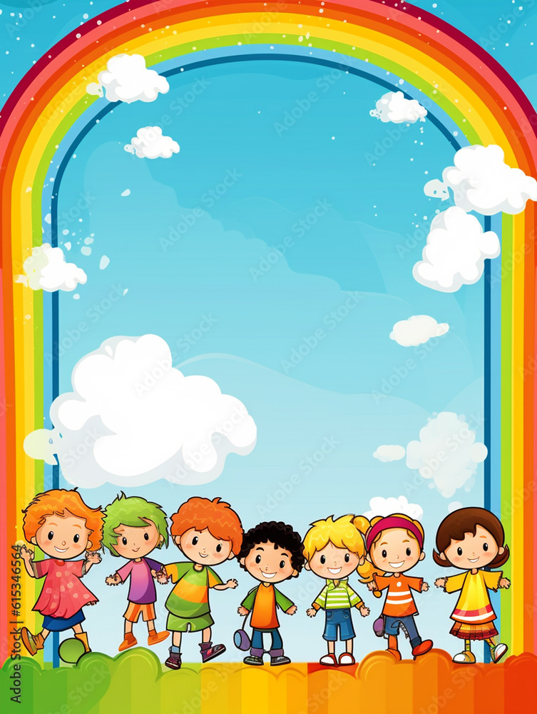 Kids back to school background with copy space - ai generative Kids back to school background with copy space - ai generative