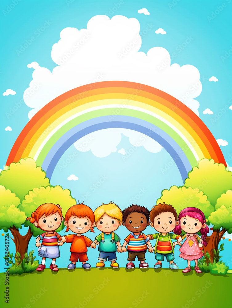 Kids back to school background with copy space - ai generative Kids back to school background with copy space - ai generative