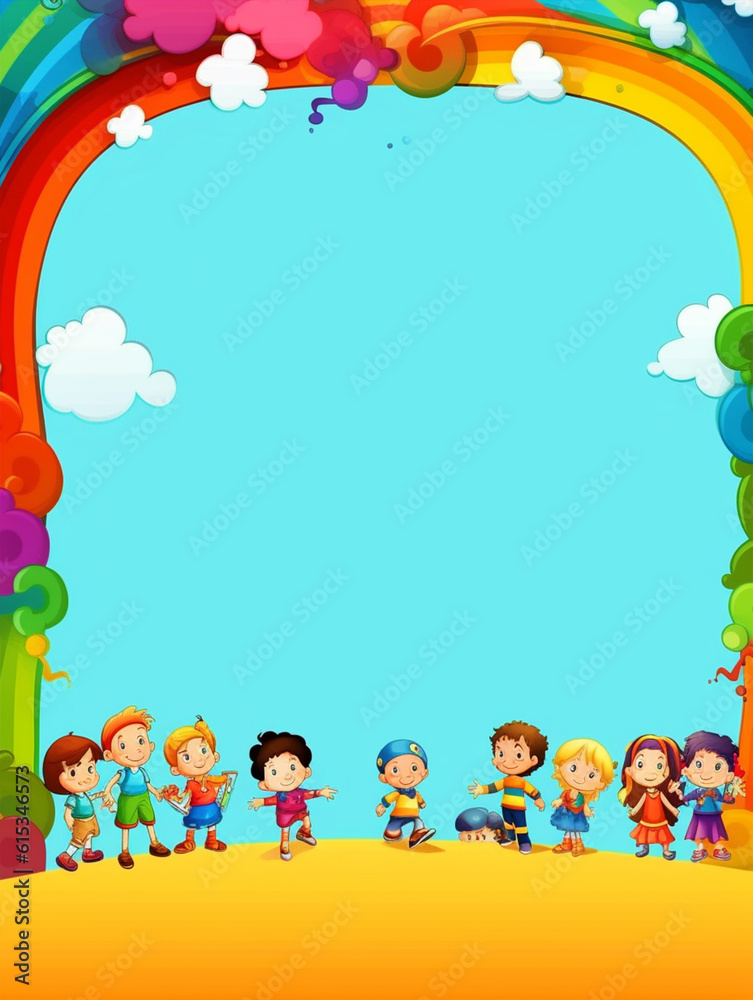 Kids back to school background with copy space - ai generative Kids back to school background with copy space - ai generative