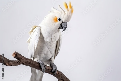 Generative AI.
a cockatoo on a white background photo
