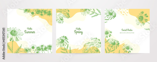 Vector flat design spring summer spring floral flower colourful colorful social media template