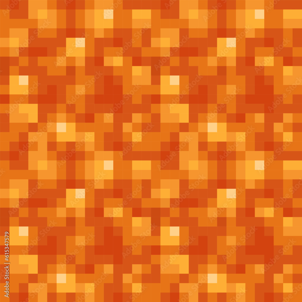 Orange abstract seamless pattern texture pixel art background for video game. Knitted design. Isolated vector 8-bit illustration. Orange abstract seamless pattern texture pixel art background for video game. Knitted design. Isolated vector 8-bit illustration.