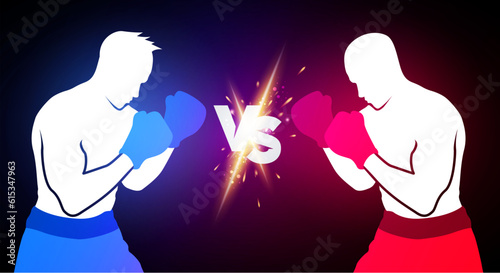 Two Boxer Fight Against. Versus Concept.