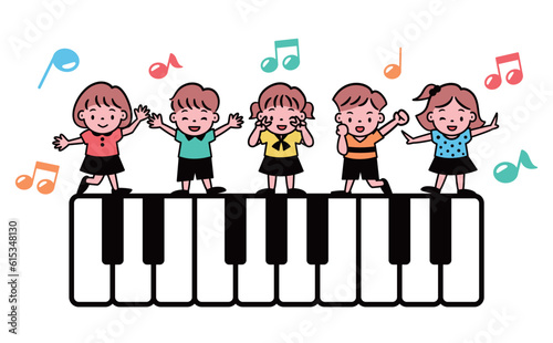 音楽・リトミックのキッズ・子どものベクターイラスト素材