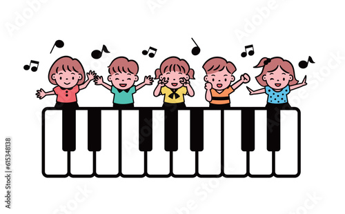 音楽・リトミックのキッズ・子どものベクターイラスト素材