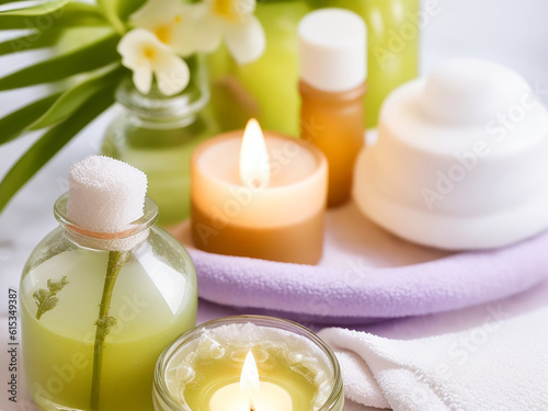 Wellness and self-care routine with soothing spa treatments