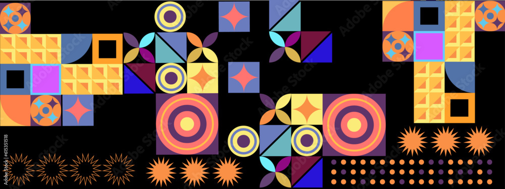 Vector retro mozaik colorful colourful flat geometric background