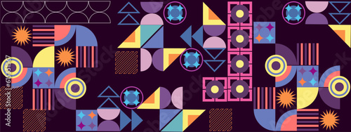 Vector flat colorful colourful geometric shapes background