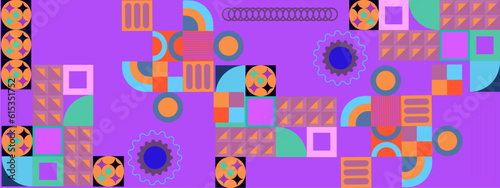 Vector flat colorful colourful geometric shapes background