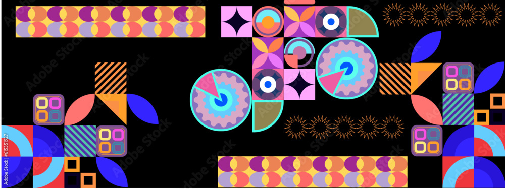 Flat design colorful colourful geometric pattern background vector