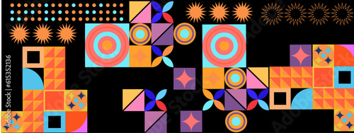 Vector colorful colourful graphic of flat geometric background design template