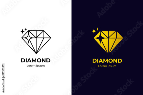 luxury diamond with jewelry elegant logo icon design concept for jewelry shop business identity logo