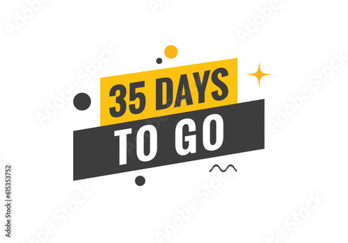 35 days to go text web button. Countdown left 35 day to go banner label  © creativeKawsar