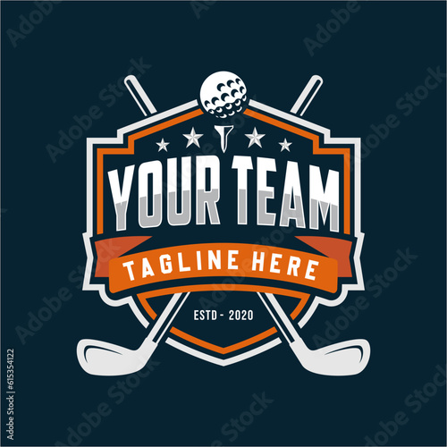 Modern professional golf template logo design for golf club