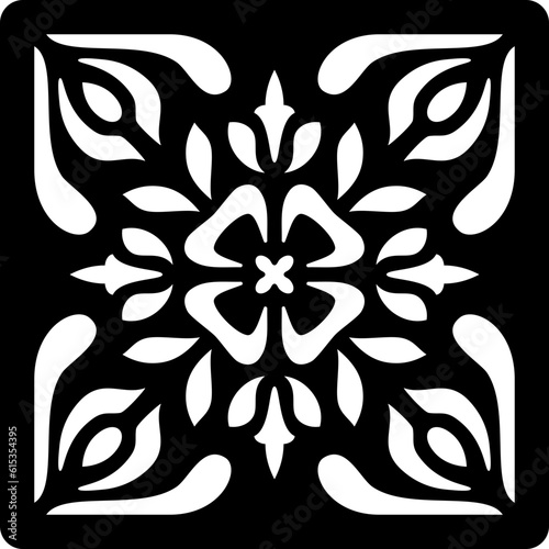 Floral pattern tile stencil