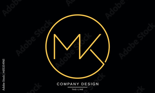 MK, KM, Abstract Letters Logo Monogram