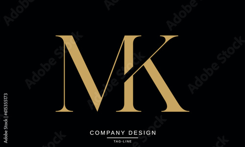 MK, KM, Abstract Letters Logo Monogram