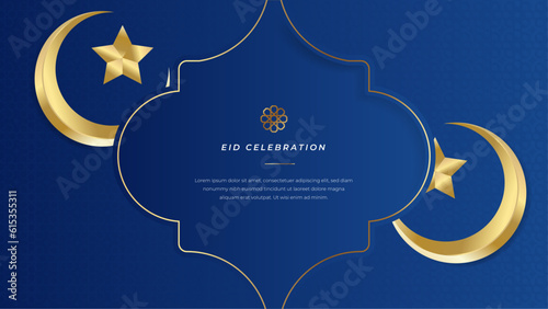 Vector cultural eid mubarak eid adha idul fitr ramadan kareem card design blue background