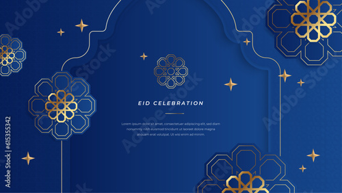 Vector cultural eid mubarak eid adha idul fitr ramadan kareem card design blue background