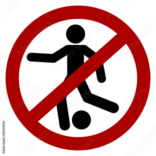 "No football / other game allowed on this street" icon